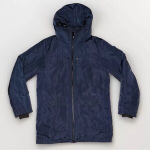 DKNY Men’s Size S Navy Puffer Hooded Winter Zipped Pocketed Used Jacket Coat